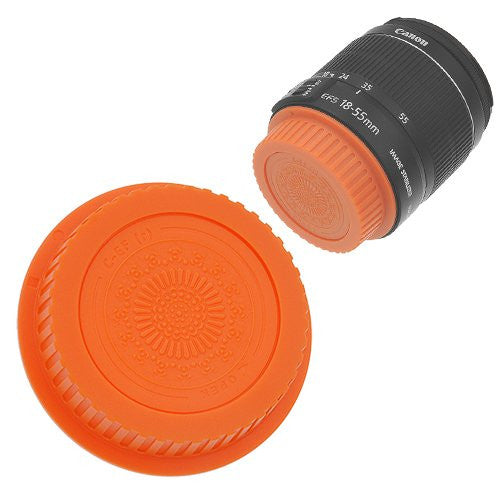 Fotodiox Designer Orange Rear Lens Cap for all Canon EOS Lenses (fits both EF & EF-s Lenses)