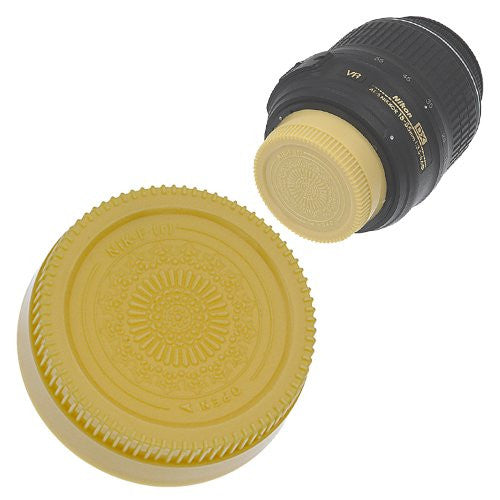 Fotodiox Designer Gold Rear Lens Cap for All Nikon / Nikkor F Lenses(fits F, non-AI, AI, AIS, AF, AFD, AFS, G, DX, FX Lenses)