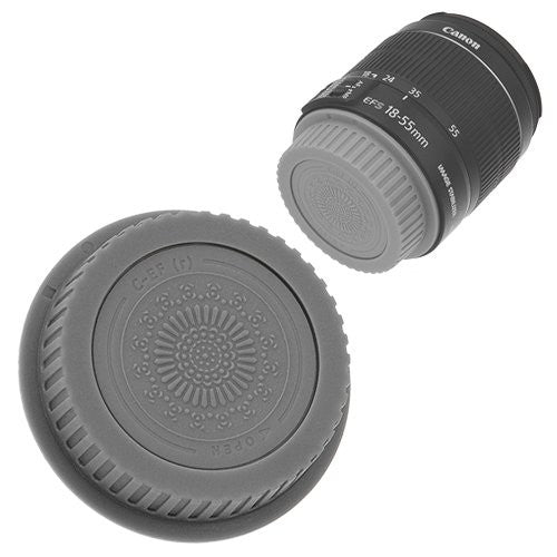 Fotodiox Designer Grey Rear Lens Cap for all Canon EOS Lenses (fits both EF & EF-s Lenses)