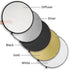 Fotodiox 5-in-1 Reflector Pro, Premium Grade Collapsible Disc, Soft Silver / Gold / Black / White / Diffuser
