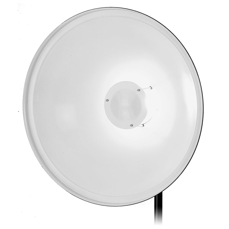Fotodiox Pro Beauty Dish with Photogenic Speedring for Photogenic, Norman ML, and Compatible - All Metal, Soft White Interior