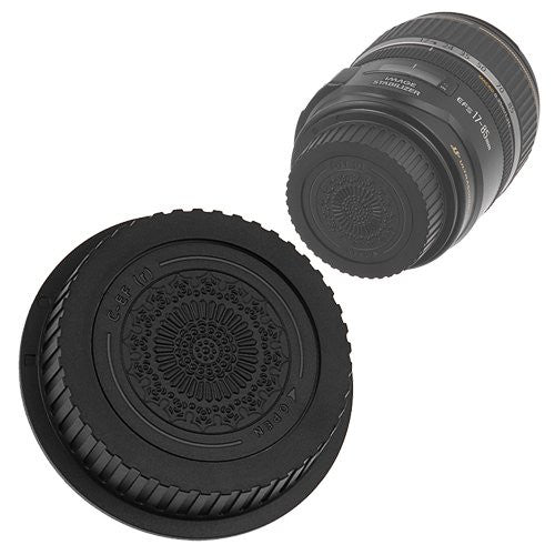 Fotodiox Designer Black Rear Lens Cap for all Canon EOS Lenses (fits both EF & EF-s Lenses)