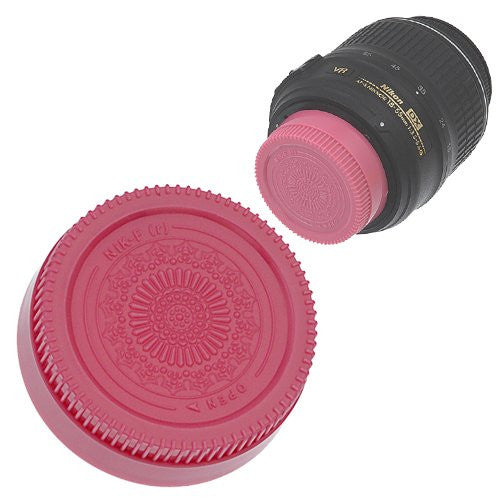 Fotodiox Designer Pink Rear Lens Cap for All Nikon / Nikkor F Lenses(fits F, non-AI, AI, AIS, AF, AFD, AFS, G, DX, FX Lenses)