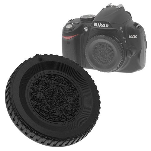 Fotodiox Designer Black Body Cap for All Nikon F SLR/DSLR Cameras