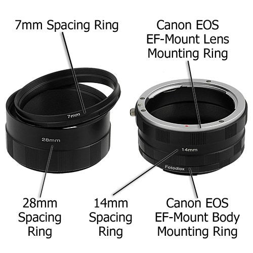 Fotodiox Macro Extension Tube Set for Canon EOS (EF, EF-S) Mount SLR Cameras for Extreme Close-up Photography