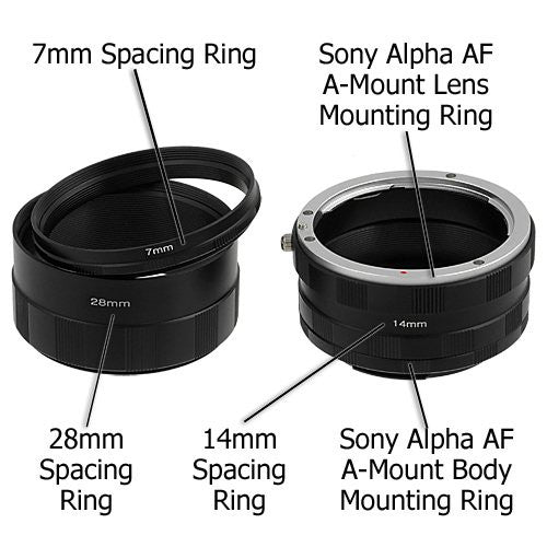 Fotodiox Macro Extension Tube Set for Sony Alpha A-Mount (and Minolta AF) Mount SLR Cameras for Extreme Close-up Photography