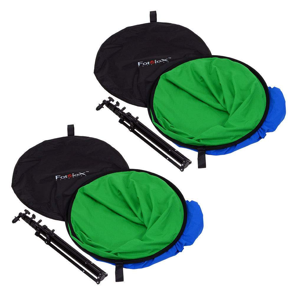 Fotodiox Collapsible 5x7ft Portable Chromakey Blue/Green Muslin Background