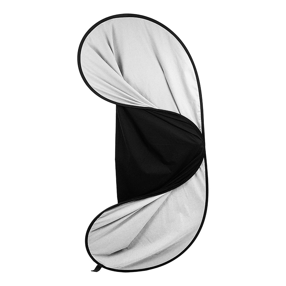 Fotodiox Collapsible 5x7ft Portable Black/White Muslin Background