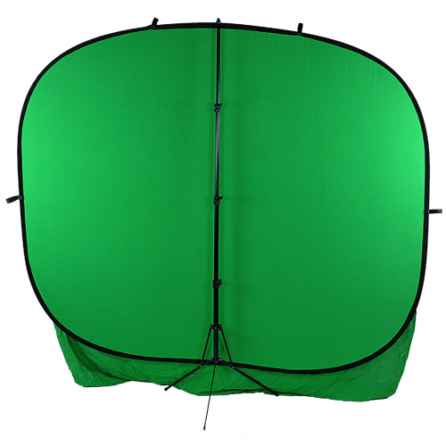 Fotodiox Collapsible 8x14ft Portable Backdrop - Black or Chromakey Green Muslin Background