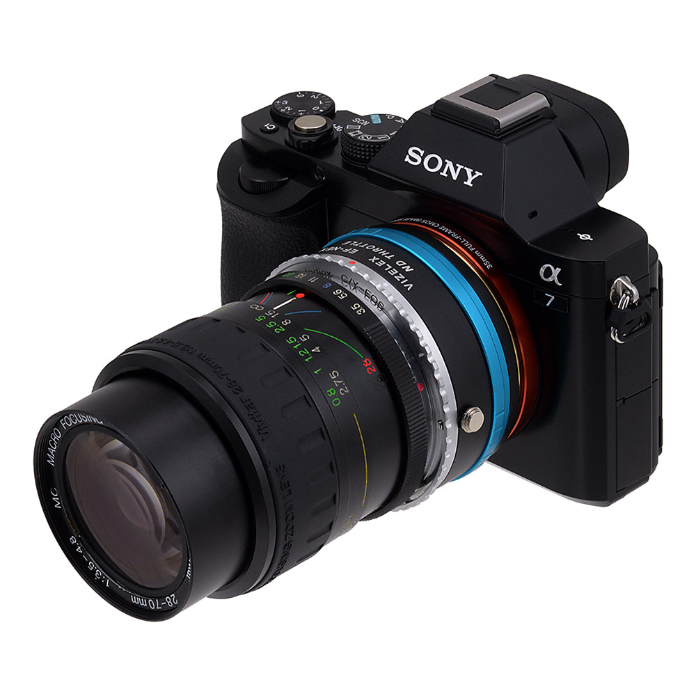 Vizelex ND Throttle Lens Mount Double Adapter - Contax/Yashica (CY) SLR Lens to Sony Alpha E-Mount Mirrorless Camera Body with Built-In Variable ND Filter (2 to 8 Stops)