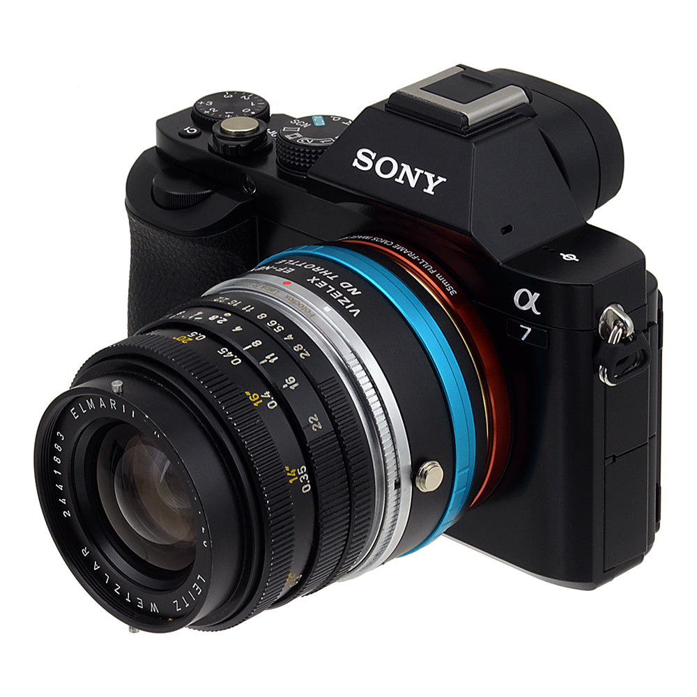 Vizelex ND Throttle Lens Mount Double Adapter - Leica R SLR Lens to Sony Alpha E-Mount Mirrorless Camera Body with Built-In Variable ND Filter (2 to 8 Stops)