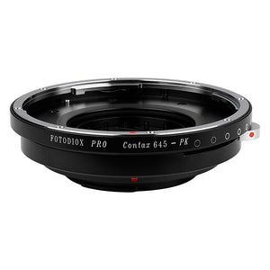 Fotodiox Pro Lens Mount Adapter - Contax 645 (C645) Mount Lenses to Pentax K (PK) Mount SLR Camera Body with Built-In Aperture Iris