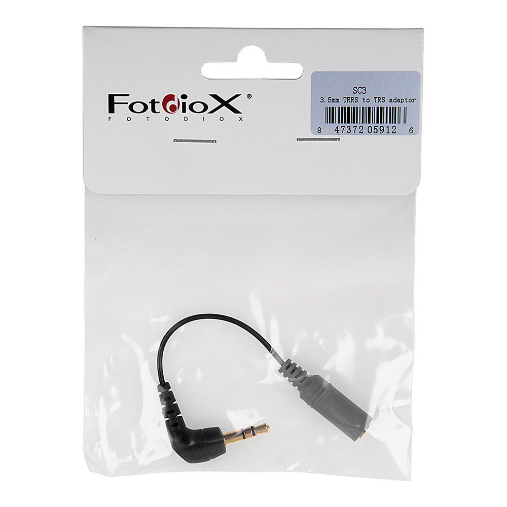 Fotodiox SC3 Replacement Adapter Cable - 3.5mm TRRS Female to 3.5mm TRS Male Adapter Cable (TRRS-TRS)
