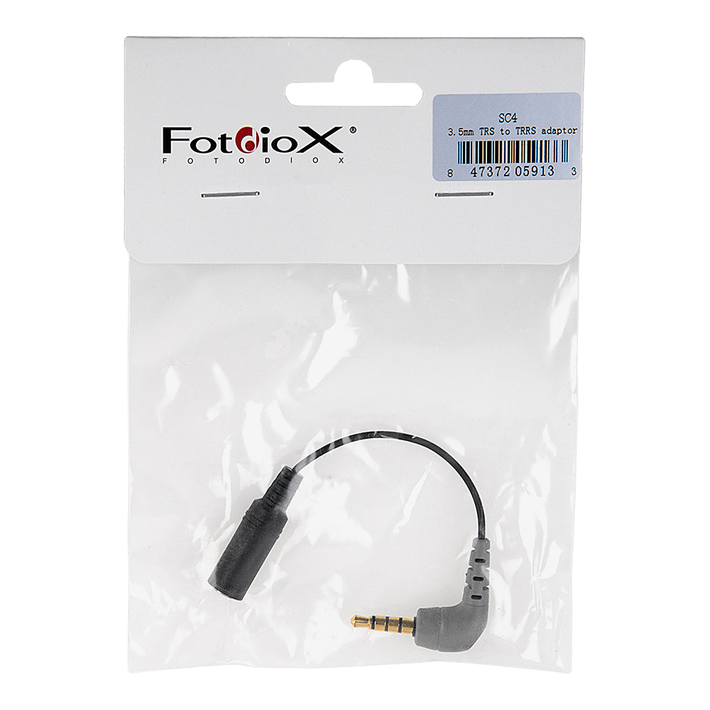Fotodiox SC4 Replacement Adapter Cable - 3.5mm TRS Female to 3.5mm TRRS Male Adapter Cable (TRS-TRRS)