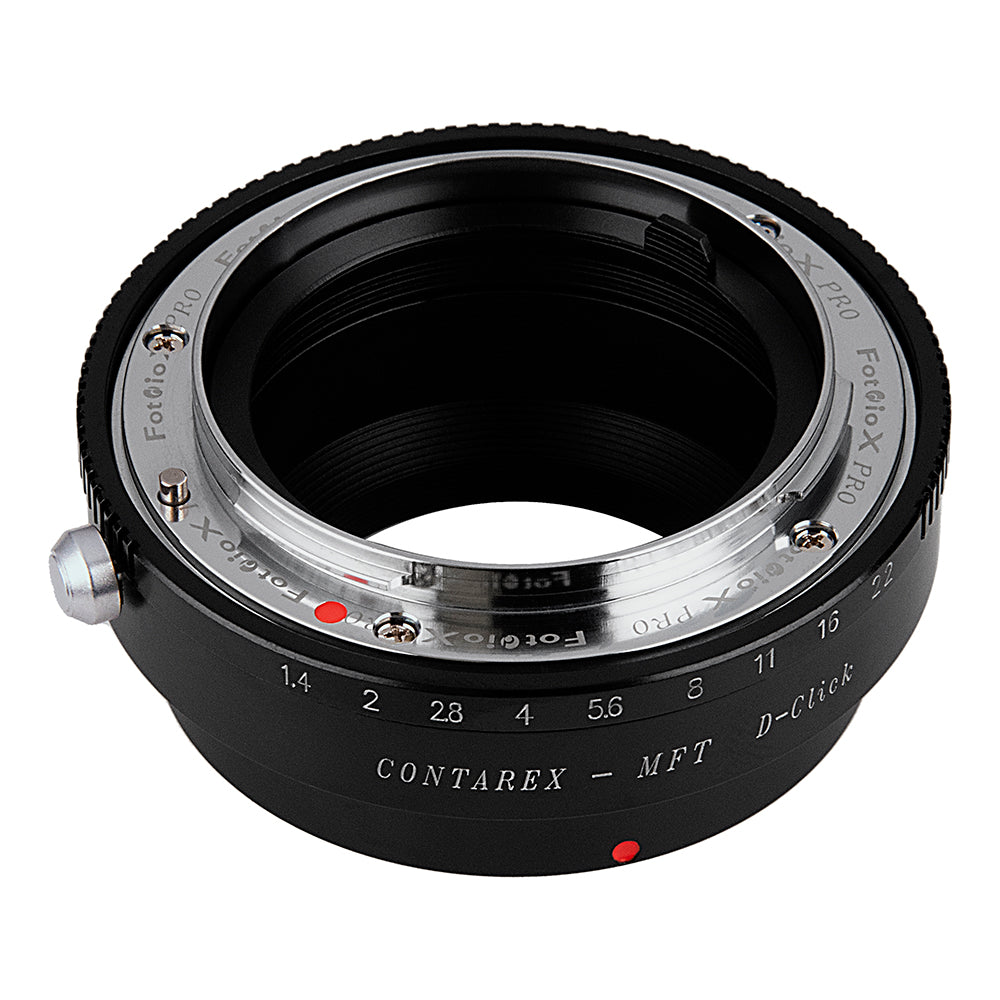Fotodiox Pro Lens Mount Adapter - Contarex (CRX-Mount) SLR Lens to Micro Four Thirds (MFT, M4/3) Mount Mirrorless Camera Body, with Built-In Aperture Control Dial