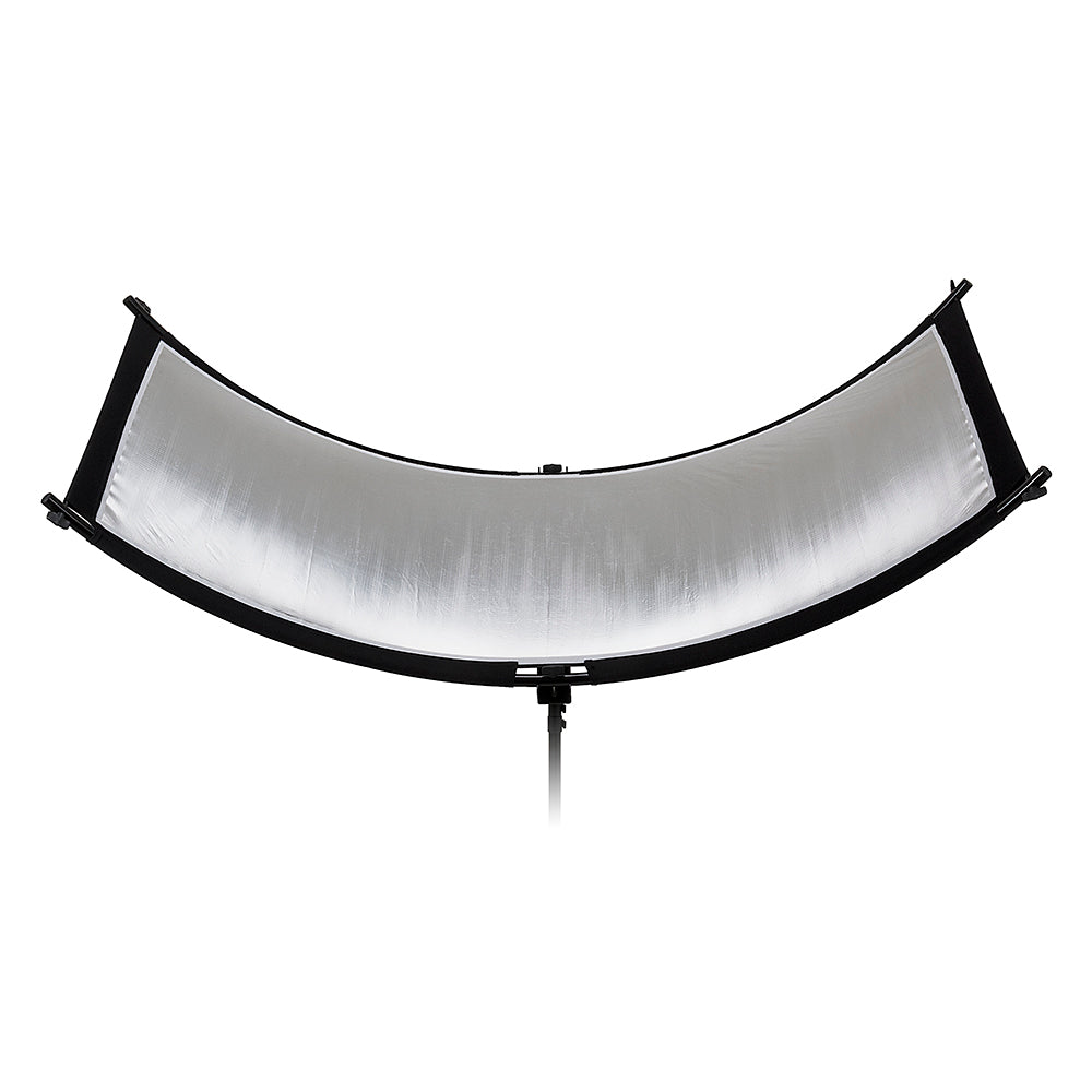 Fotodiox Crescent Moon Reflector - Curved Beauty Catch Light Reflector for Portraits and Head Shots Includes 6ft Light Stand