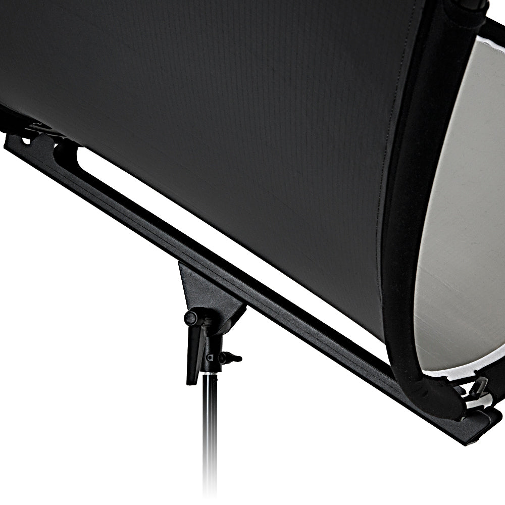 Fotodiox Crescent Moon Reflector - Curved Beauty Catch Light Reflector for Portraits and Head Shots Includes 6ft Light Stand