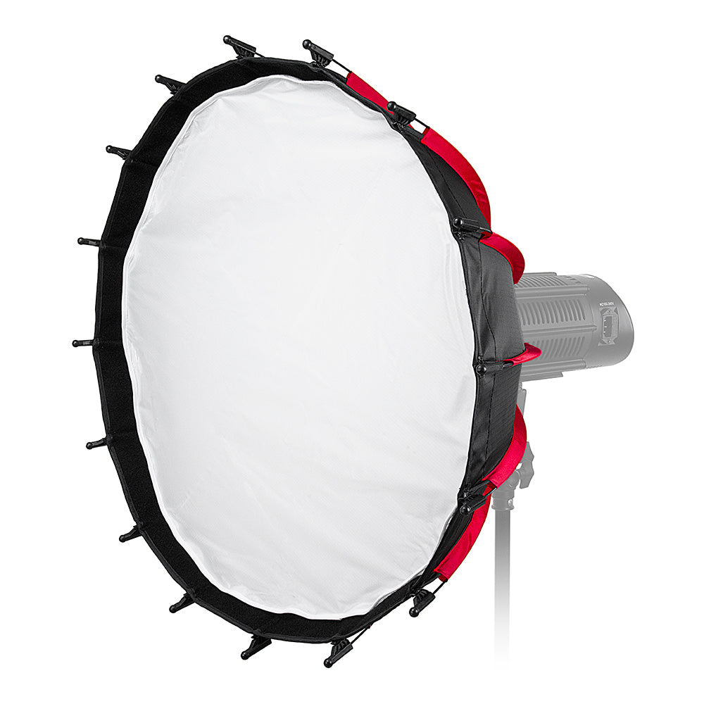 Fotodiox EZ-Pro DLX Collapsible Beauty Dish & Softbox Combination with Bowens Insert & Grid - Silver Reflective Interior & Plate with Double Diffusion