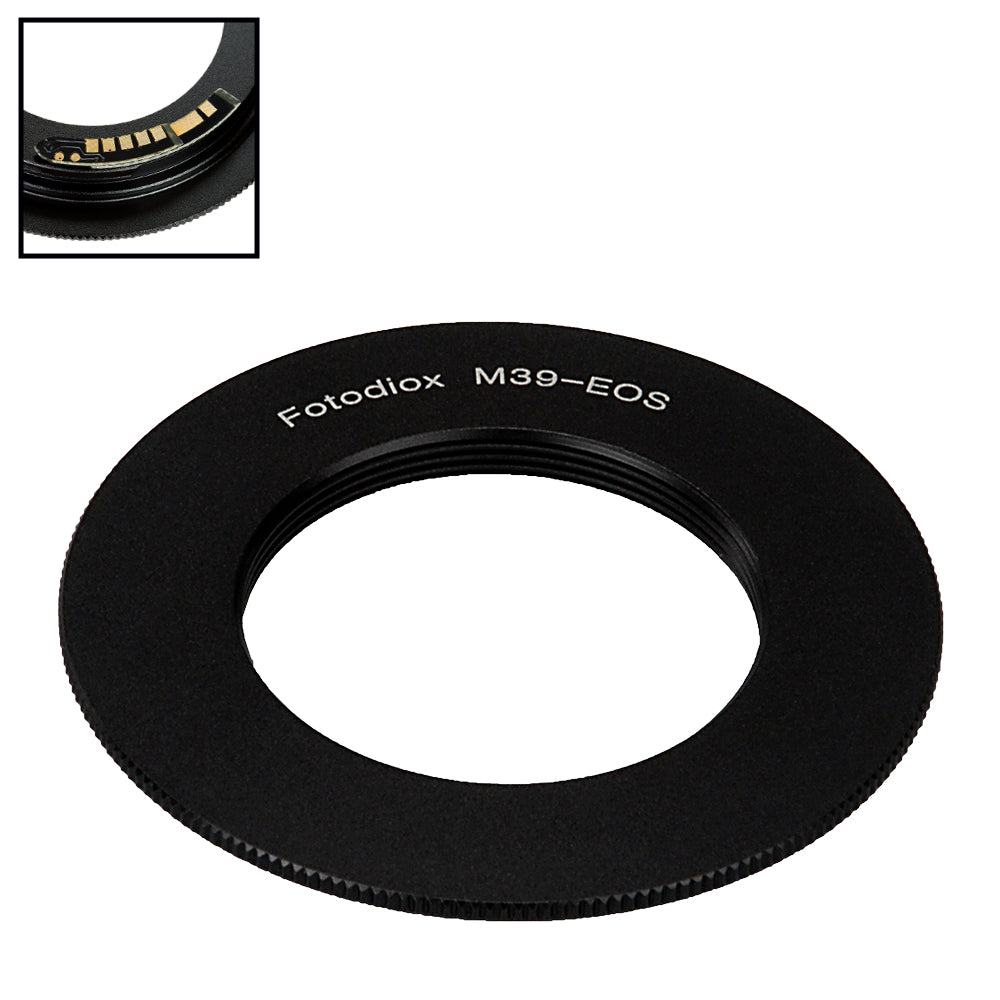 Fotodiox Lens Mount Adapter Compatible with M39 (x1mm Pitch TPI is 25.4) Screw Mount Russian M39 Thread Mount Lens to Canon EOS (EF, EF-S) Mount SLR Camera Body - with Generation v10 Focus Confirmation Chip