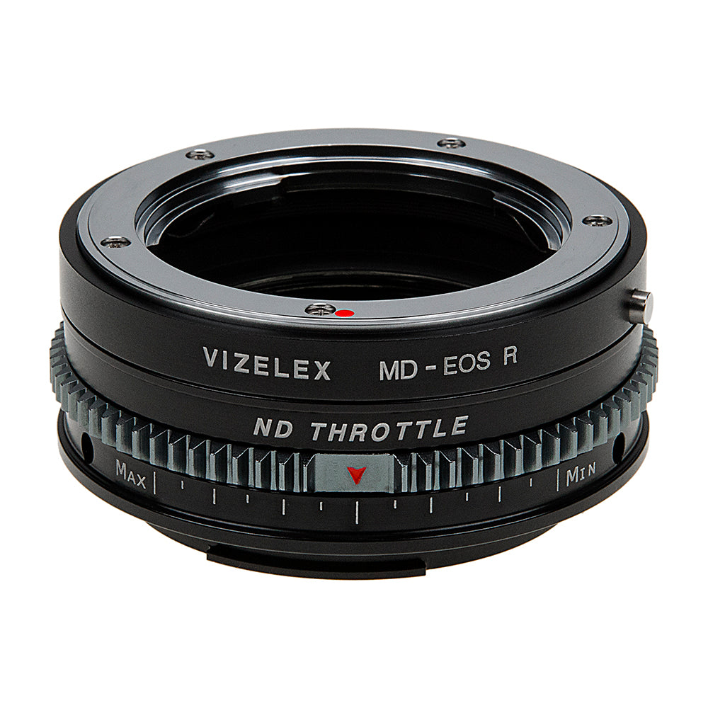 Vizelex Cine ND Throttle Lens Mount Adapter - Compatible with Minolta Rokkor (SR / MD / MC) SLR Lenses to Canon RF Mount Mirrorless Cameras with Built-In Variable ND Filter (2 to 8 Stops) from Fotodiox Pro