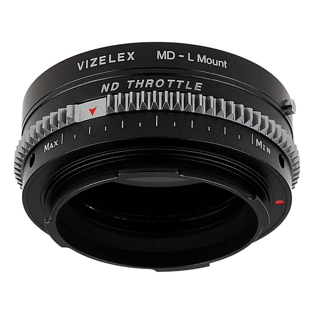 Vizelex ND Throttle Cine Lens Mount Adapter - Compatible with Minolta Rokkor (SR / MD / MC) SLR Lens to Leica L-Mount Alliance Mirrorless Camera Body with Built-In Variable ND Filter (2 to 8 Stops)