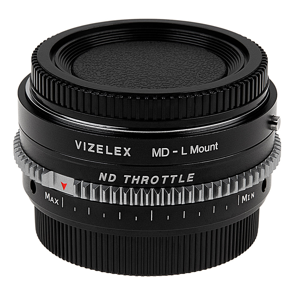 Vizelex ND Throttle Cine Lens Mount Adapter - Compatible with Minolta Rokkor (SR / MD / MC) SLR Lens to Leica L-Mount Alliance Mirrorless Camera Body with Built-In Variable ND Filter (2 to 8 Stops)