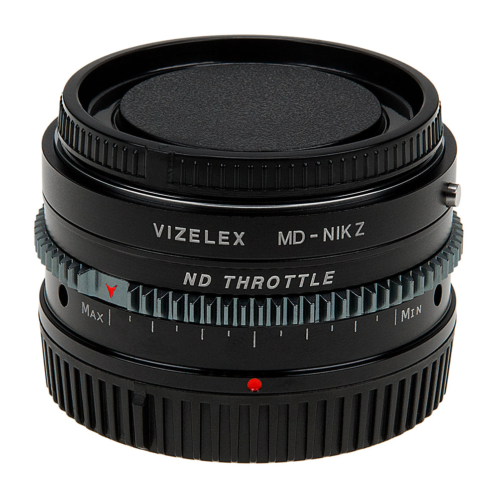 Vizelex Cine ND Throttle Lens Mount Adapter - Compatible with Minolta Rokkor (SR / MD / MC) SLR Lenses to Nikon Z-Mount Mirrorless Cameras with Built-In Variable ND Filter (2 to 8 Stops) from Fotodiox Pro