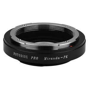 Fotodiox Pro Lens Mount Adapter - Miranda (MIR) SLR Lens to Pentax K (PK) Mount SLR Camera Body