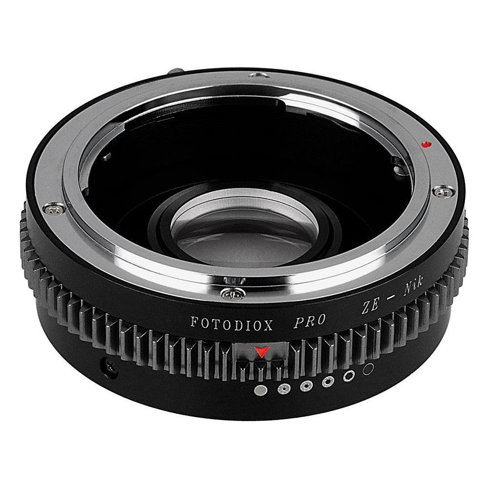Fotodiox Pro Lens Mount Adapter - Mamiya 35mm (ZE) SLR Lens to Nikon F Mount SLR Camera Body with Built-In Aperture Control Dial