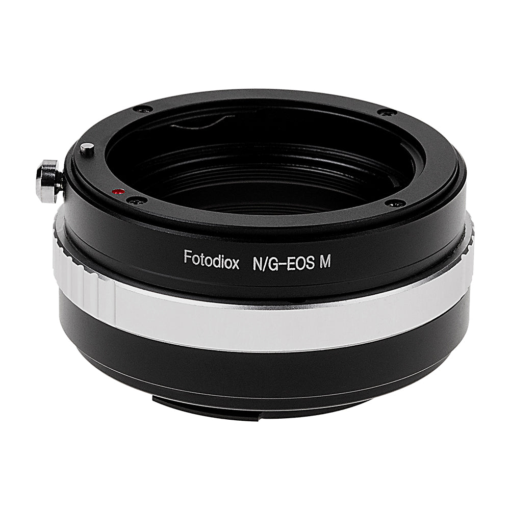 Fotodiox Lens Mount Adapter - Nikon F Mount G-Type D/SLR Lens to Canon EOS M (EF-M Mount) Mirrorless Camera Body with Built-In Aperture Control Dial