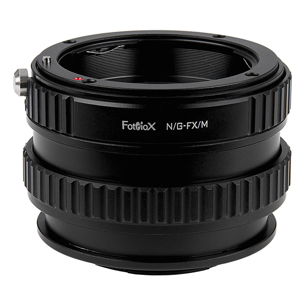 Fotodiox Lens Mount Macro Adapter - Nikon Nikkor F Mount G-Type D/SLR Lens to Fujifilm Fuji X-Series Mirrorless Camera Body with Built-In Aperture Control Dial and Variable Close Focus
