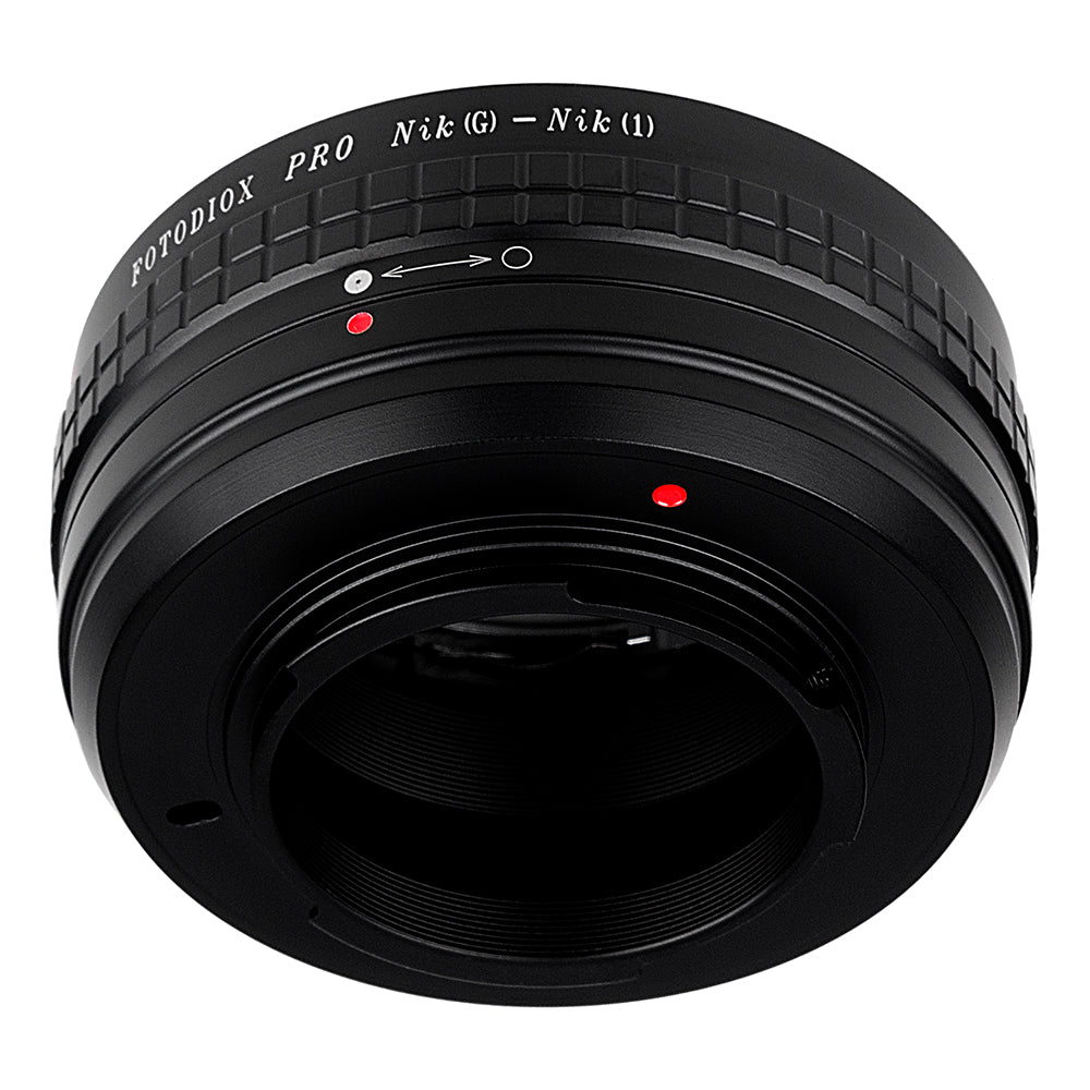 Fotodiox Pro Lens Adapter with Built-In Aperture Control Dial - Compatible with Nikon F Mount G-Type D/SLR Lenses to Nikon 1-Series Mirrorless Cameras