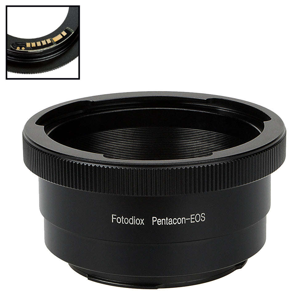 Fotodiox Lens Mount Adapter Compatible with Pentacon 6 (Kiev 66) SLR Lens to Canon EOS (EF, EF-S) Mount SLR Camera Body - with Generation v10 Focus Confirmation Chip