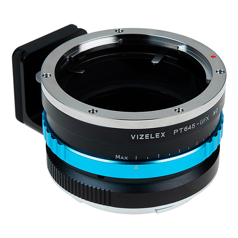 Vizelex ND Throttle Lens Mount Adapter - Compatible with Pentax 645 (P645) Mount SLR Lenses to Fujifilm G-Mount Mirrorless Digital Camera with Built-In Variable ND Filter (2 to 8 Stops)
