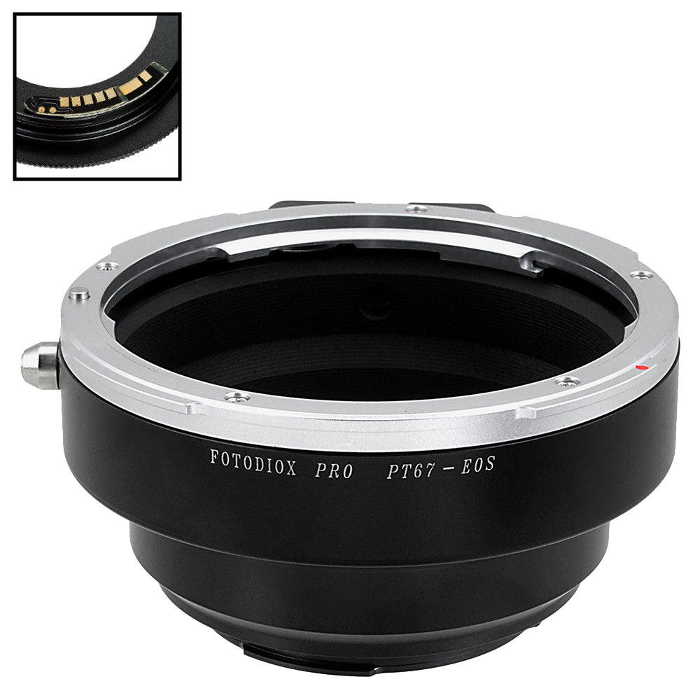 Fotodiox Pro Lens Mount Adapter Compatible with Pentax 6x7 (P67, PK67) Mount SLR Lens to Canon EOS (EF, EF-S) Mount SLR Camera Body - with Generation v10 Focus Confirmation Chip