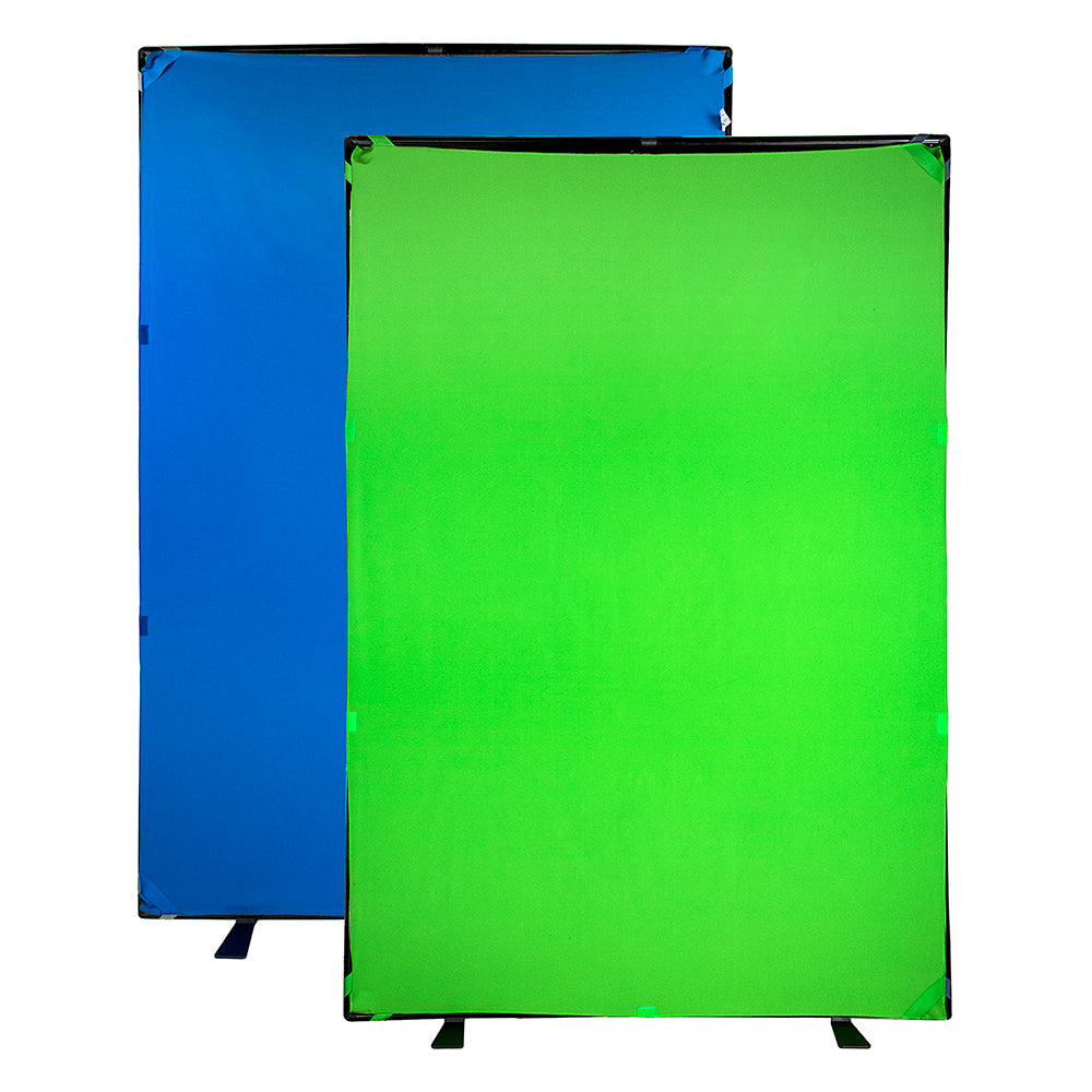 Complete Portable Background Kit w/ Bag - 5 x 7.4ft (1.5 x 2.1m) Blue / Green