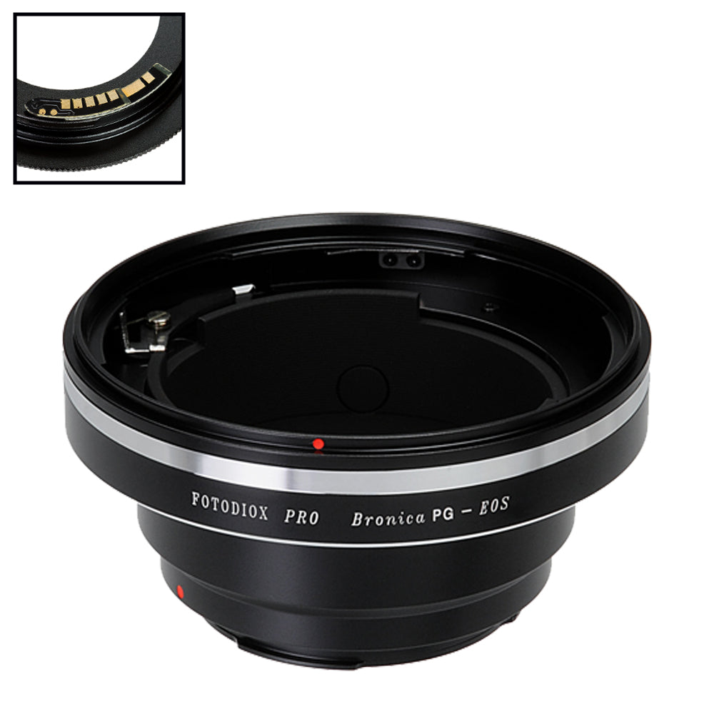 Fotodiox Pro Lens Mount Adapter Compatible with Bronica GS-1 (PG) Mount SLR Lenses to Canon EOS (EF, EF-S) Mount SLR Camera Body - with Generation v10 Focus Confirmation Chip