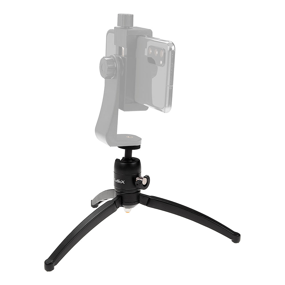 Fotodiox Pro Mini Tabletop Tripod - Metal, Foldable with Pan / Swivel Ballhead for Cameras, Monitors, LED Lights, Flashes and more