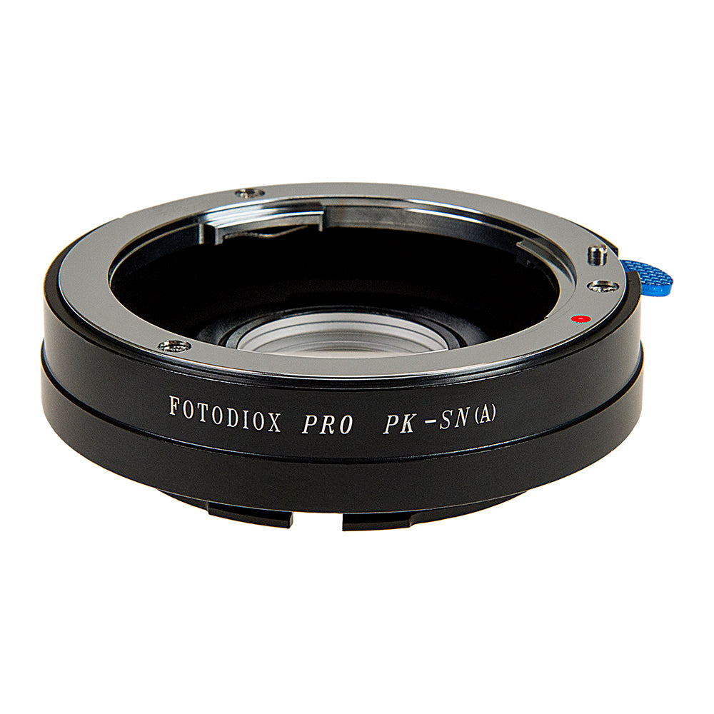 Fotodiox Pro Lens Mount Adapter - Pentax K Mount (PK) SLR Lens to Sony Alpha A-Mount (and Minolta AF) Mount SLR Camera Body