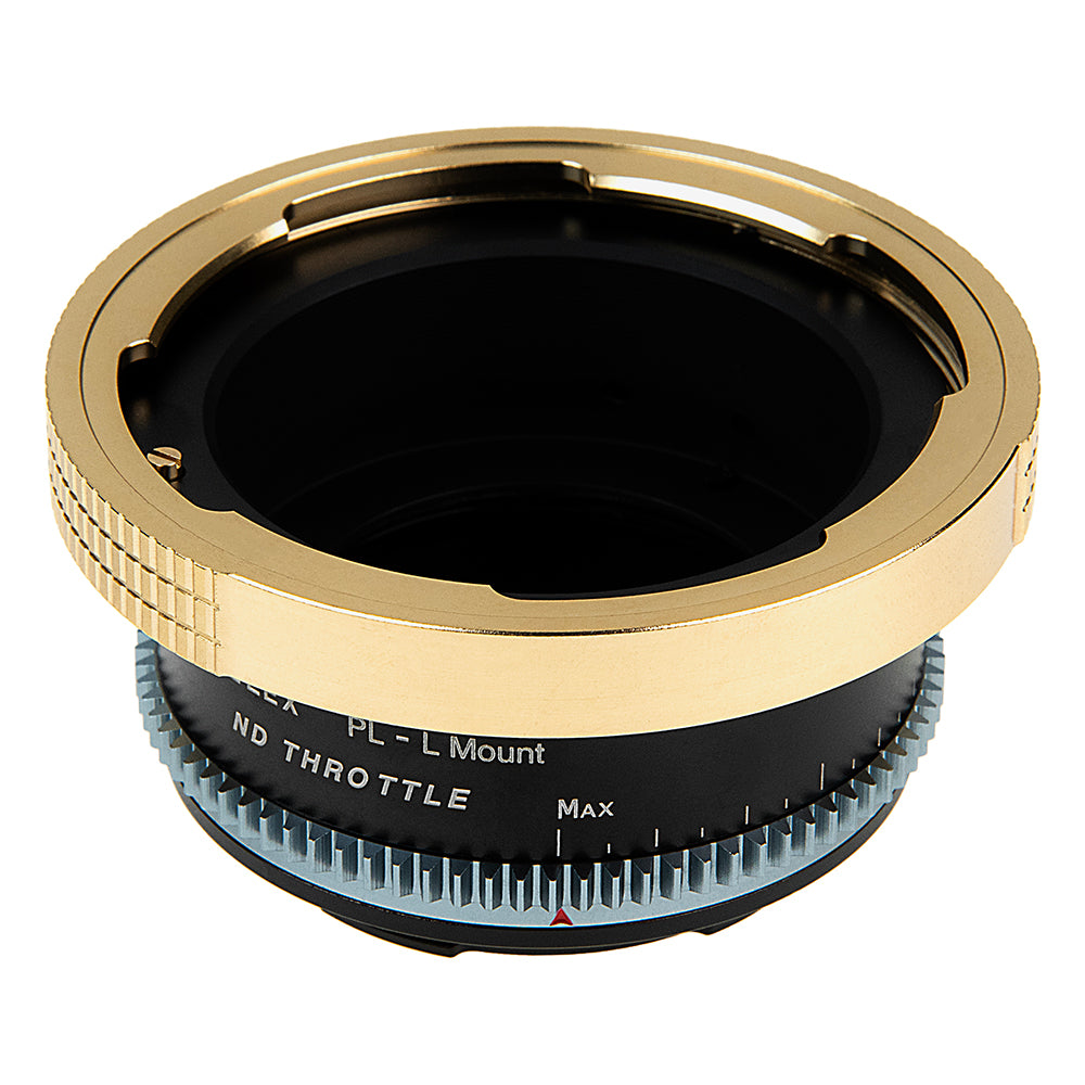 Vizelex ND Throttle Cine Lens Mount Adapter - Compatible with Arri PL (Positive Lock) Mount Lenses to Leica L-Mount Alliance Mirrorless Cameras with Built-In Variable ND Filter (2 to 8 Stops)
