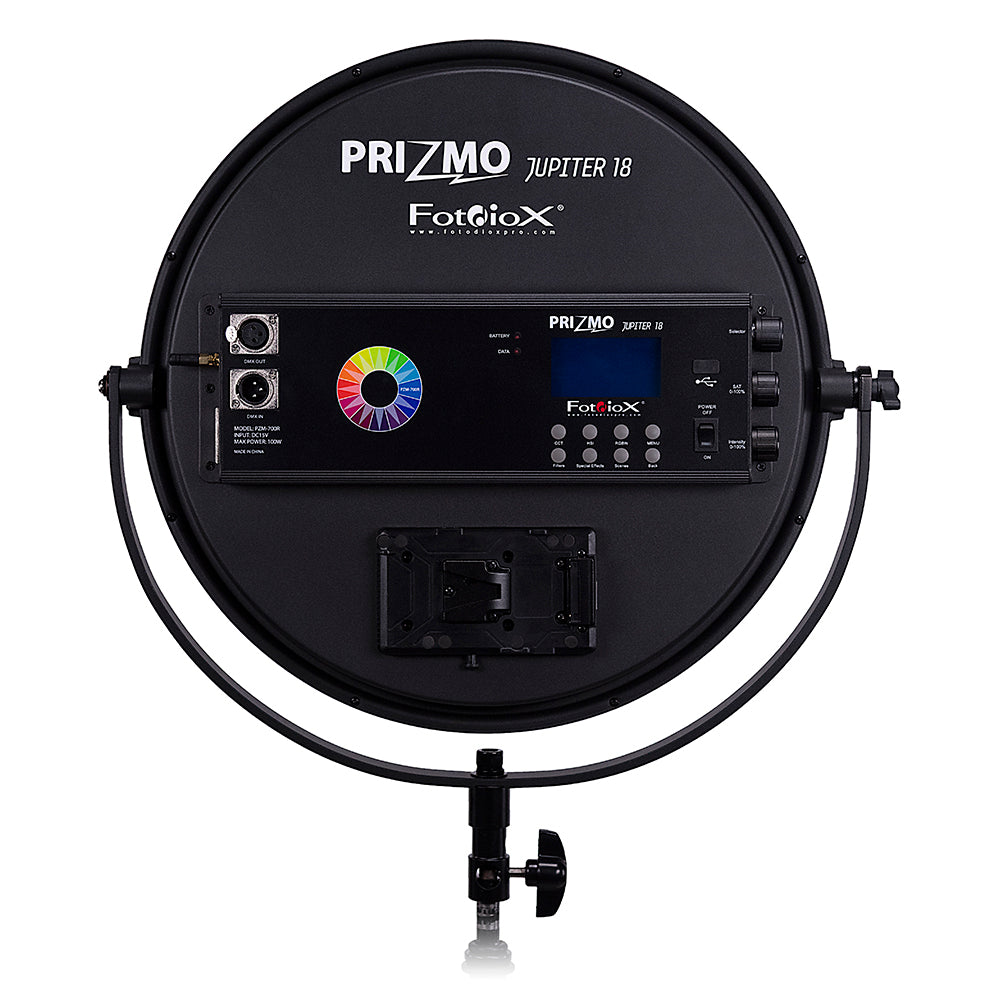 Fotodiox Pro Prizmo Jupiter18 PZM-700 RGBW+T LED Light - Multi Color, Dimmable, Professional Photo/Video LED Studio Light with Special Effects Settings