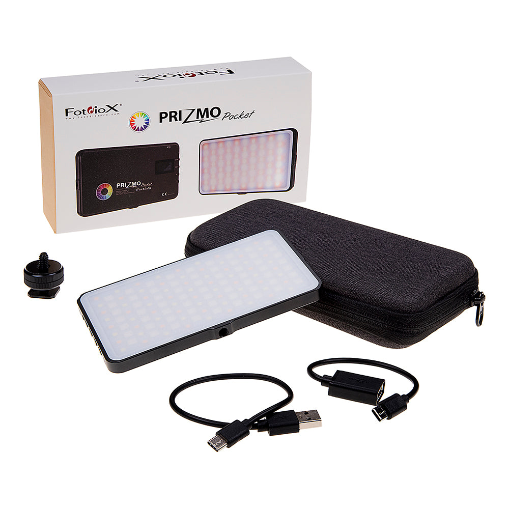 Fotodiox Pro Prizmo Pocket RGBW+T LED Light - Multi Color, Dimmable, Professional Photo/Video LED Pocket Sized Light with Special Effects Settings
