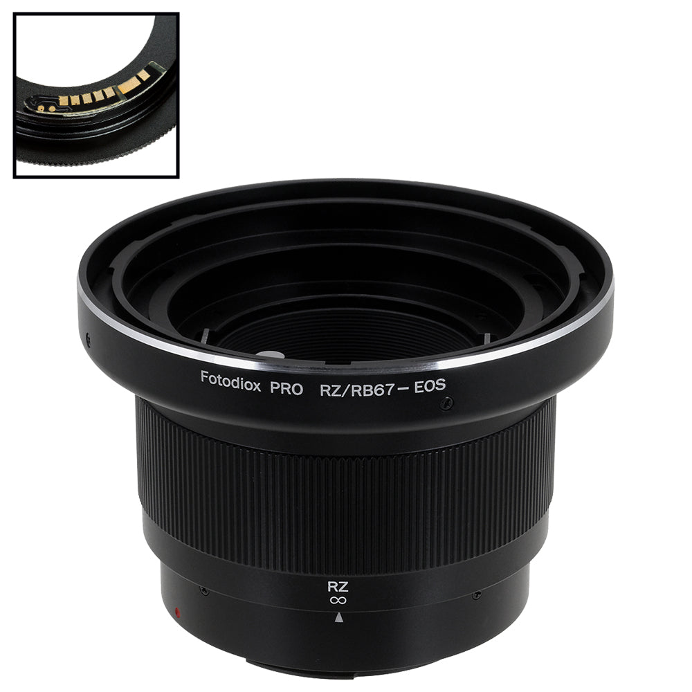 Fotodiox Pro Lens Mount Adapter Compatible with Mamiya RB67/RZ67 Mount Lens to Canon EOS (EF, EF-S) Mount SLR Camera Body - with Generation v10 Focus Confirmation Chip and Built-In Focusing Helicoid