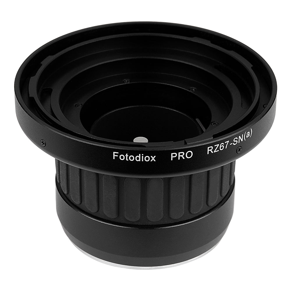 Fotodiox Pro Lens Mount Adapter - Mamiya RZ67 Mount SLR Lens to Sony Alpha A-Mount (and Minolta AF) Mount SLR Camera Body with Built-In Focusing Helicoid