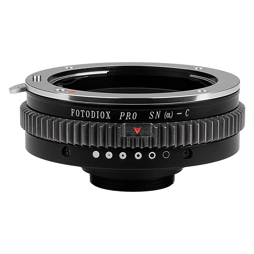 Fotodiox Pro Lens Adapter - Compatible with Sony Alpha A-Mount (and Minolta AF) DSLR Lenses to C-Mount (1" Screw Mount) Cine & CCTV Cameras with Built-In Aperture Control Dial