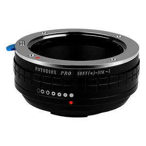 Fotodiox Pro Lens Adapter with Built-In Aperture Control Dial - Compatible with Sony Alpha A-Mount (and Minolta AF) DSLR Lenses to Nikon 1-Series Mirrorless Cameras