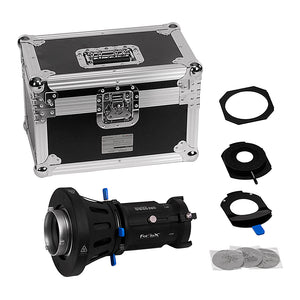Fotodiox Pro Warrior Spotlight Modifier SN1980 with 20°Optical Lens, Spotlight Iris & 12-Piece Gobo Set