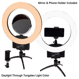 Fotodiox Selfie Starlite Mini w/ Tabletop Tripod - 12in Bi-Color Dimmable LED Ring Light for Photography, Makeup, YouTube, Live Streaming Video & more