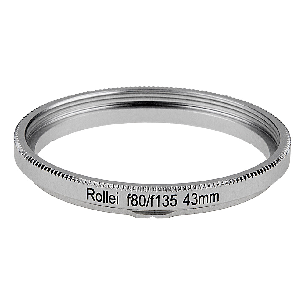 Fotodiox Step Up Filter Adapter Ring for Rolleiflex Bayonet, Anodized Silver Metal Filter Adapter Ring