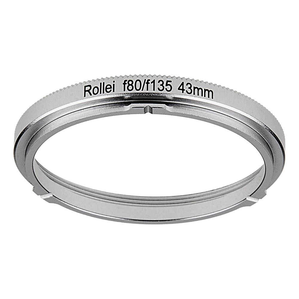 Fotodiox Step Up Filter Adapter Ring for Rolleiflex Bayonet, Anodized Silver Metal Filter Adapter Ring